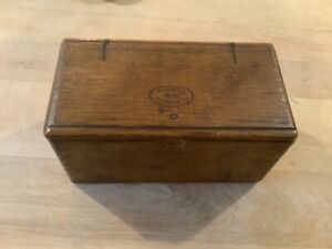 Antique 1889 Singer Sewing Oak Folding Wood Puzzle Box With Attachments