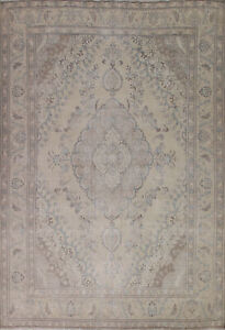 Distressed Traditional Vintage Muted Living Room Rug 10x12 Hanmdade Wool Carpet