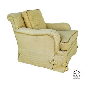 English Roll Arm Swivel Lounge Chair By Designer C Brett Carter