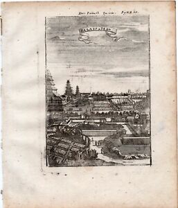 1719 Manesson Mallet Antique Print Palais D Iedo Imperial Palace Tokyo Japan