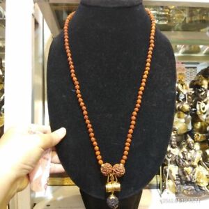 Rudraksha Bead Necklace Tear Of Shiva God Trishula Weapon Om Pendant Thai Amulet