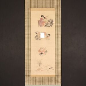 Nw5645 Hanging Scroll Shunga Erotic Painting Forked Radish Taisho Showa