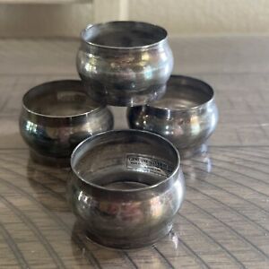 Vintage Victorian Silver Plate Napkin Rings Various Designs Set Of 4