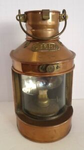 Vintage Tung Woo Copper Stern Lantern Trademark Hong Kong