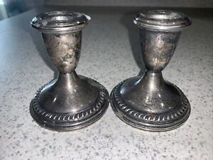 Vintage Reed Barton 431 Sterling Weighted Candlestick Holder Pair