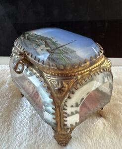French Bevelled Glass Ormolu Jewel Casket Superb