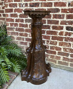 Antique Italian Pedestal Plant Stand Display Table Walnut Baroque 38 Book Rest