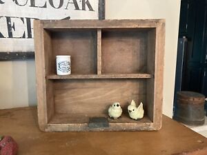 Antique Primitive Wooden Wall Shelf Cubby Repurposed Drawer 12 75 X11 25 