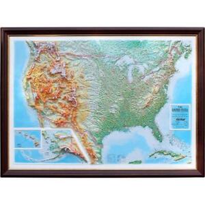 Testplay Raised Relief Base Map Of United States With Hanging Strips Eyelets