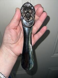 Vintage Reed Barton Silver Plated Shoe Horn With Lion Mask Ring Handle 217