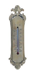Antique Victorian Art Nouveau Cast Brass Wall Hanging Alcohol Thermometer 8 5 