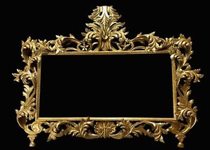 46 X 64 Hand Carved Florentine Mirror Frame Restored Gilded In 23k Gold Leaf