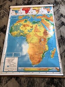 Vintage Nystrom 1sr4 20 Africa Pulldown Classroom Map