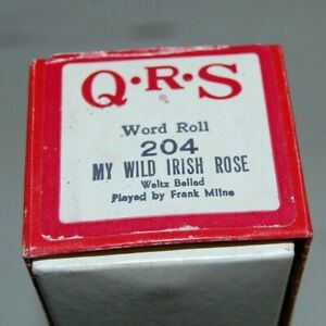 Qrs Player Piano Word Roll 204 My Wild Irish Rose Frank Milne