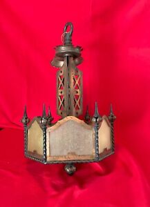 Arts And Crafts Chandelier Copper And Iron 3 Light 1920 S