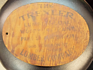 Antique Wood Oval Stenciled Sign Trexler Lumber Coal Company Allentown Pa 