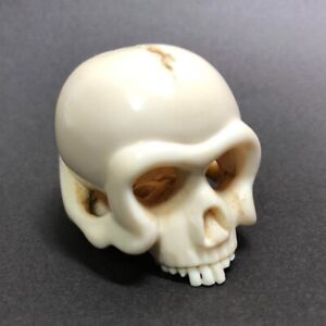 Japanese Antique Netsuke Ojime Bead Button Carving Skeleton