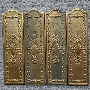 Reclaimed Solid Brass Door Finger Plates Antique Brass Large