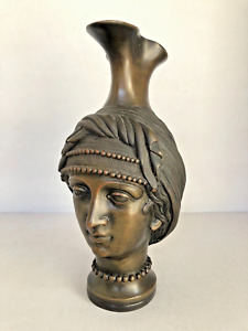 Antique Grand Tour Bronze Vase With Women S Face