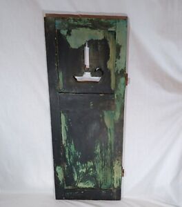 Antique Vintage Farm Barn Wood Panel 38 X 15 Candle Cut Out Shutter Cabinet Door