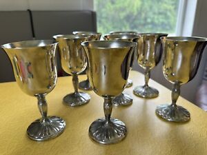 International Silver Company Co Plate Goblets Wine Lot 8 Vintage Set Medieval