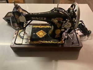 Antique 1910 Singer Sewing Machine Handcrank W Pedal G0154633 Serial No 2104194