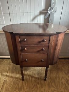 Vintage Antique Mahogany Martha Washington Sewing Cabinet Stand Table