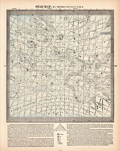 1894 Antique Star Map Constellation Map Antique Astronomy Zodiac Print 1149