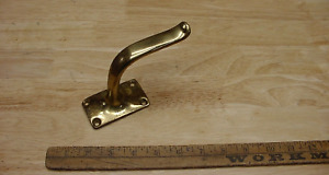 Vintage Heavy Duty Solid Brass Coat Hook 3 11 16 Projection 5 Tall Vgc
