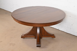 Stickley Brothers Antique Mission Oak Arts Crafts Pedestal Dining Table