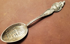Sterling Silver Souvenir Spoon Public Library Chicago Illinois Masonic Temple Il