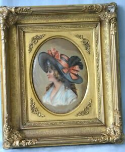 Antique Victorian Gilt Wood Picture Frame Free Portrait Plaque Signed Monreau 