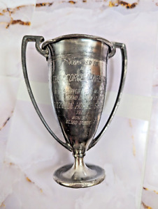 Vintage Trophy Cup 1921 8 Mule Team Ritzville Horse Show Silver Cowboy Mule Team