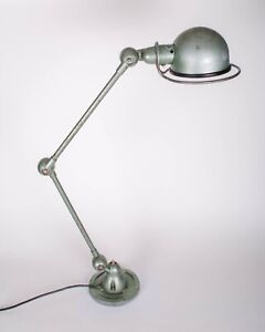 French Industrial Jielde Modernist Lamp Domecq Floor Lamp 2 Arms Green Color