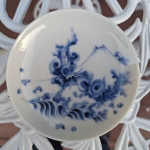 Antique Japanese Nabeshima Porcelain Dish Plate Style Dragon Mt Fuji A