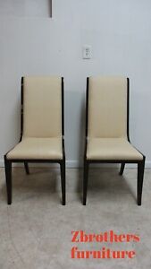 2 Vintage Mastercraft Amboyna Neo Classical Dining Room Side Chairs Burl Wood A