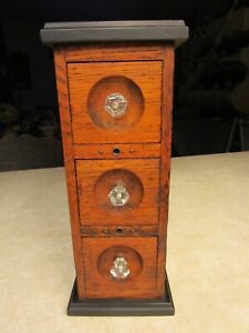 Antique Treadle Sewing Machine 3 Drawer Cabinet Tiger Oak Ready To Use