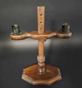 Antique Style Primitive Wood Candle Stand Holder
