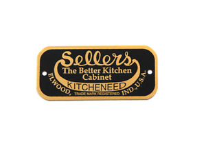 Sellers Kitchen Cabinet Label With Black And Brass Color Letterimg