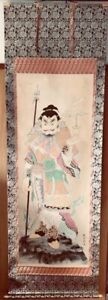 Hanger Scroll Japanese Buddhist Painting From Japan Bishamonten God Of War F998