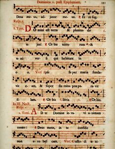 Antiphonal Leaf From A Choir Missal Ca 1700