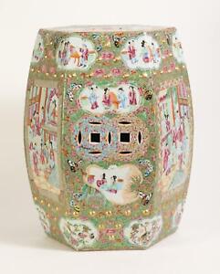 An Excellent Chinese Qing Dynasty Famille Rose Hexagonal Porcelain Garden Seat