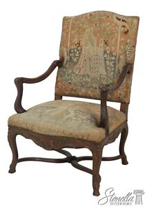 59027bec Antique French Louis Xv Needlepoint Throne Chair