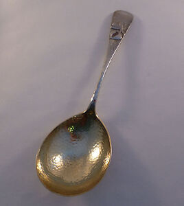 Hammered Mixed Metal Design By Whiting Sterling Berry Casserole Spoon