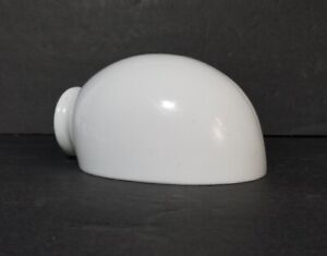 Antique Milk Glass Shade Vintage Light Lamp Art Deco Streamline Helmet Oval