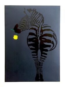 Vtg 1960 S Rare Mid Century Modern Pop Art Israel Zebra Silkscreen Print Poster