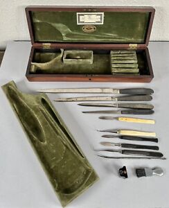 Antique G Tiemann Co Ny Surgical Tools Case Set Scalpel Knife Civil War 19th C 