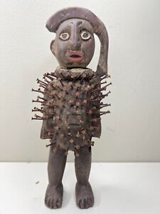 Antique African Bakongo Nkisi Nkondi Statue Nail Fetish Congo Africa 11 X4 X2 