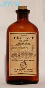 Upjohn Sample Codeine And Chloroform Cough Syrup Advertising Bottle Pristine