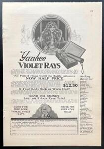 Vintage Violet Ray Machine Print Ad 1922 Yankee Laboratories Quack Medicine